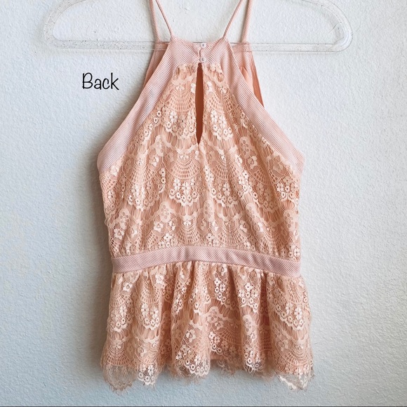 Soft Pink Lace Tank Top - Picture 3 of 8